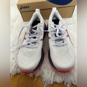 ASICS Gel-Cumulus (27) SZ: (8.5) White,Grayish,Purple, Coral, Shoes Tried-On NIB